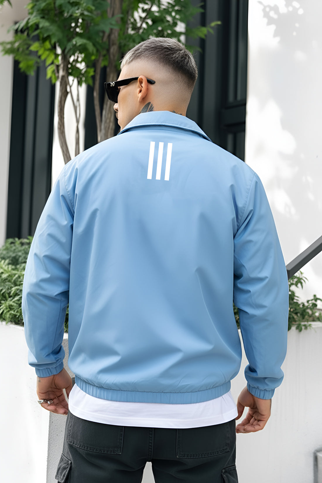 Mens - Adi Wind Breaker Jacket - Light Blue