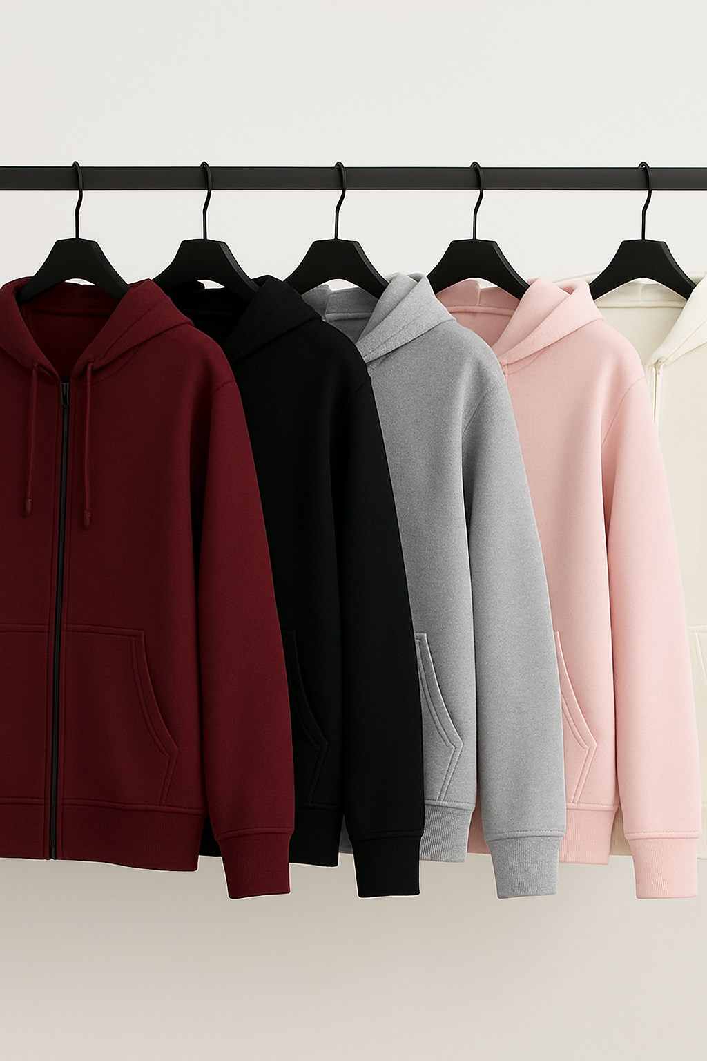 Maroon Zipper Women Hoodie