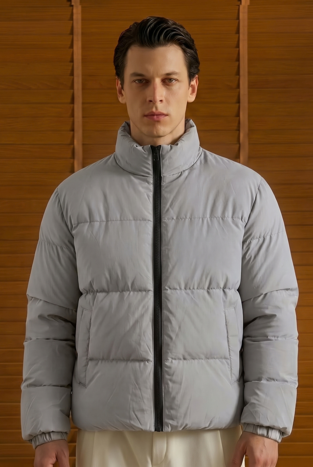 Mens - Puffer Jacket (Full Sleeves) - Silver