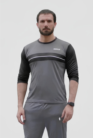 Mens - Polyester  Shirt  - Gray Jetset