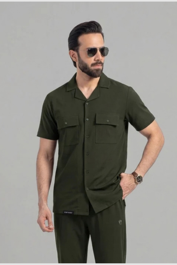 Mens - Safari Co-Ord shirt - Olive