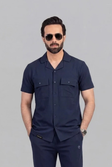 Mens - Safari Co-Ord shirt - Navy