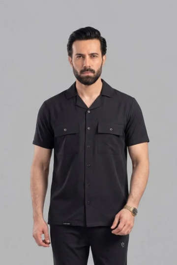 Mens - Safari Co-Ord shirt - Black