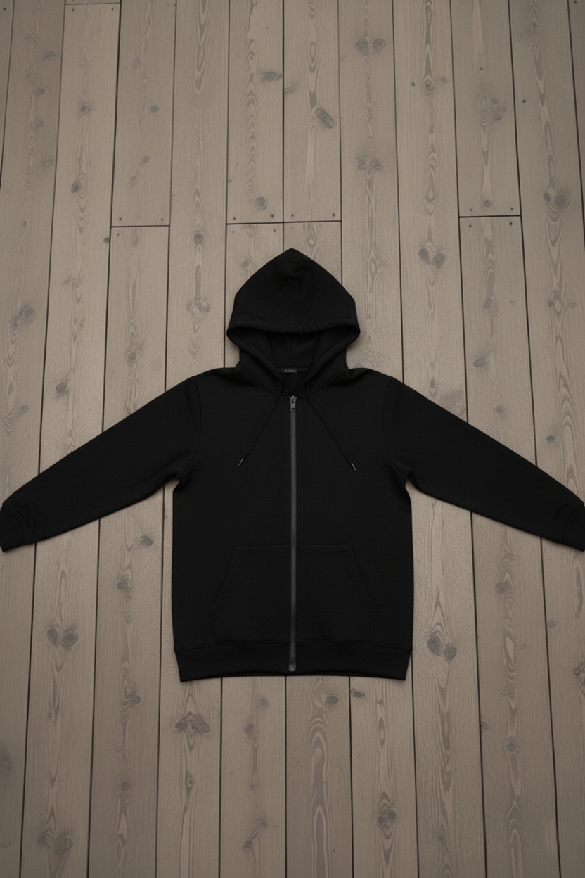 Men's - Zipper Hoodie - Black