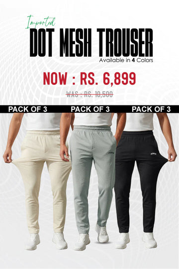 Mens - Imported Dot Mesh Trouser - Pack Of 3