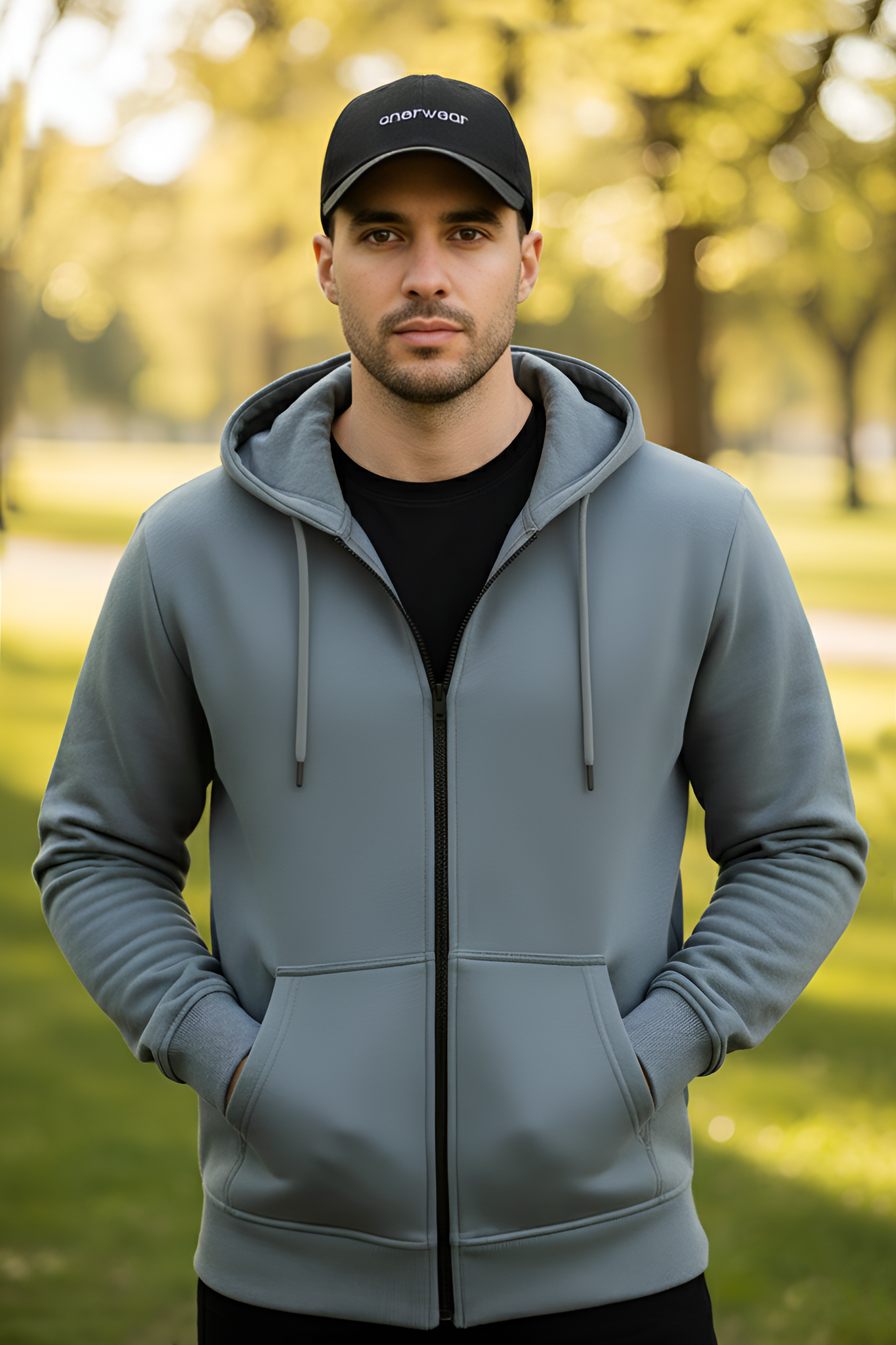 Men's - Zipper Hoodie - Gray