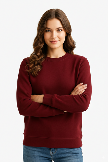 Maroon Baggy Drop Women Sweatshirt