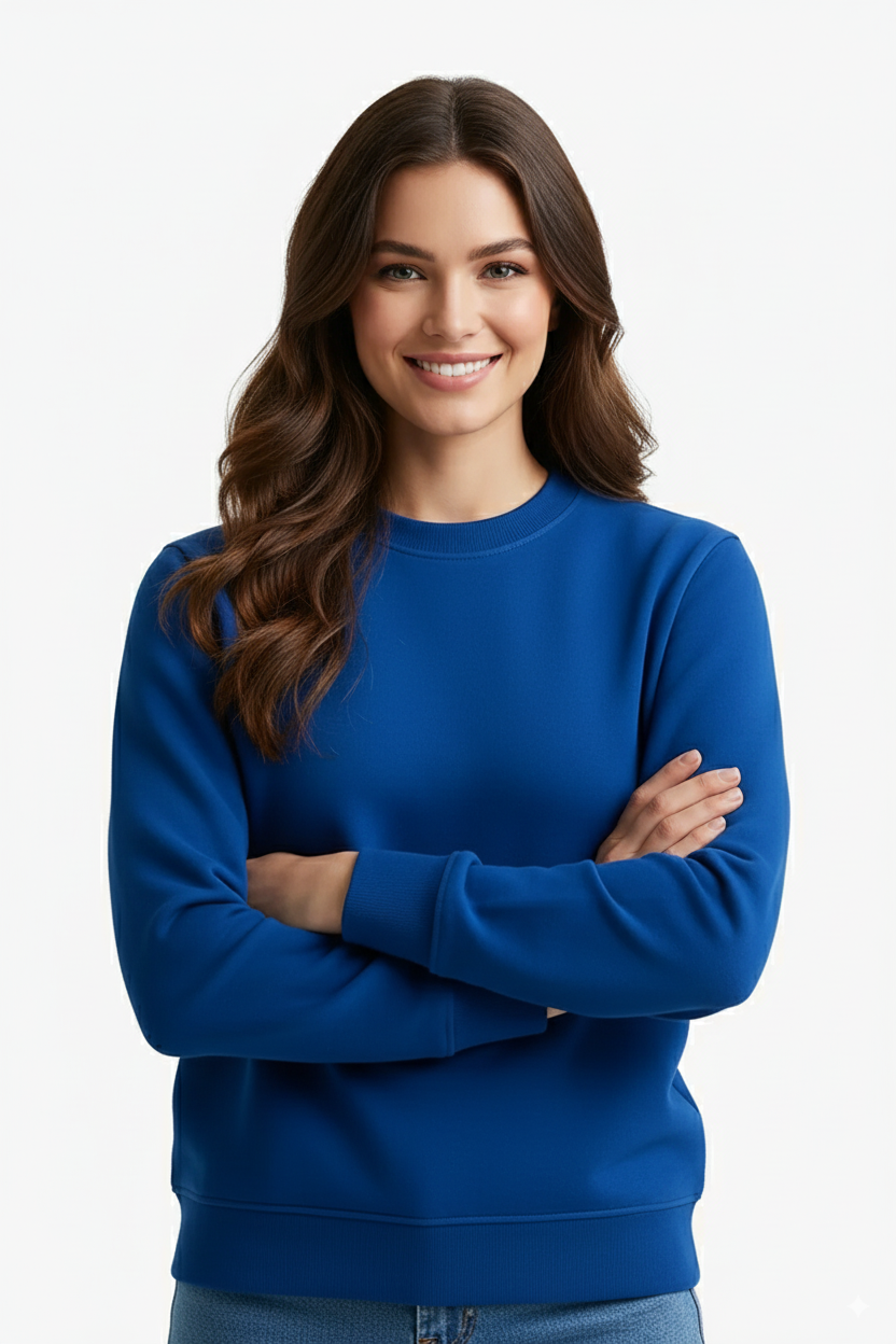 Royal Blue Baggy Drop Women Sweatshirt