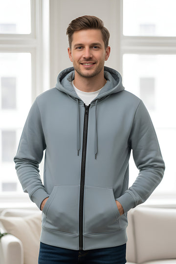 Men's - Zipper Hoodie - Gray