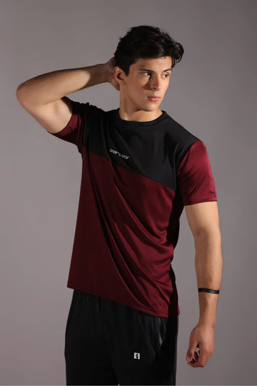 Mens - Polyester T Shirt - Black Ruby