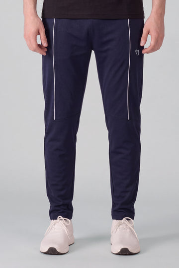 Mens - Polyester Trouser - Half Line Navy