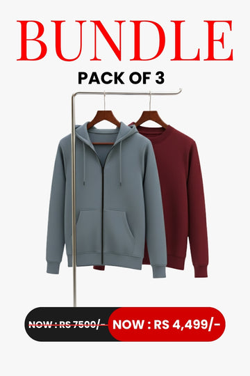 Unisex - Hoodie & Sweatshirt - Bundle Offer - Gray & Maroon