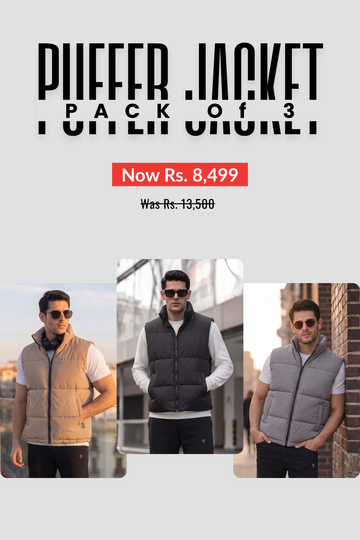 Mens - Puffer Jacket (Sleeveless) - Bundle Offer Navy White Olive