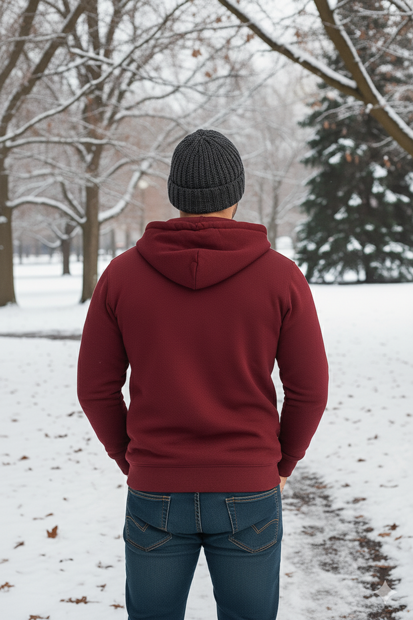 Men's - Zipper Hoodie - Maroon