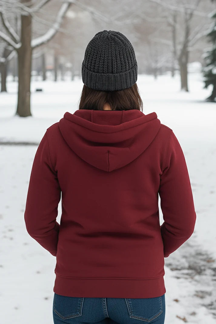 Women's - Zipper Hoodie - Maroon