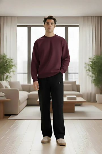 Mens - Winter Tracksuits - Baggy Cotton - Maroon