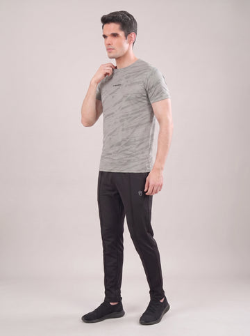 Mens - Imported Tracksuit - Elite Black Sliver Waves