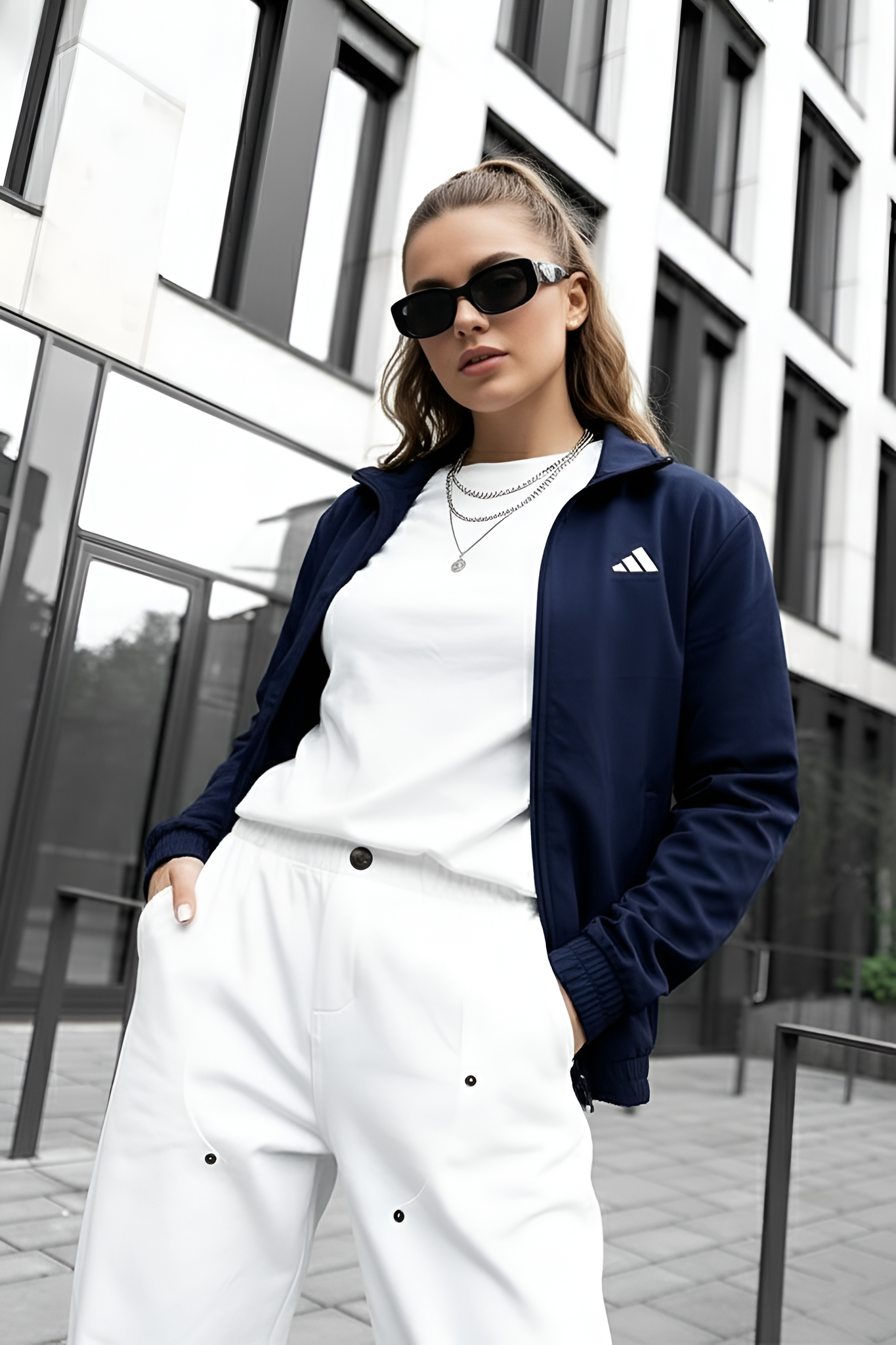 Womens - Adi Wind Breaker Jacket - Navy Blue