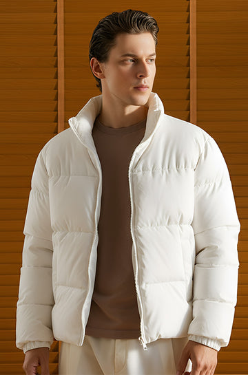 Mens - Puffer Jacket (Full Sleeves) - White
