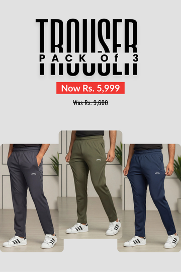Mens - Imported Lycra Pent Trouser - Bundle Offer Navy, Gray & Olive