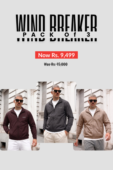 Mens - Wind Breaker Jacket - Bundle Offer Maroon Gray Skin