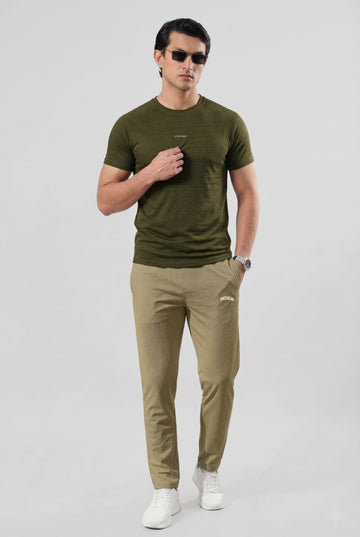 Mens - Imported Shirt - Stretchable Bee Mesh - Olive + Imported Lycra Pent Trouser - Olive