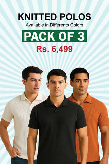 Pack of 3 Knitted Polos