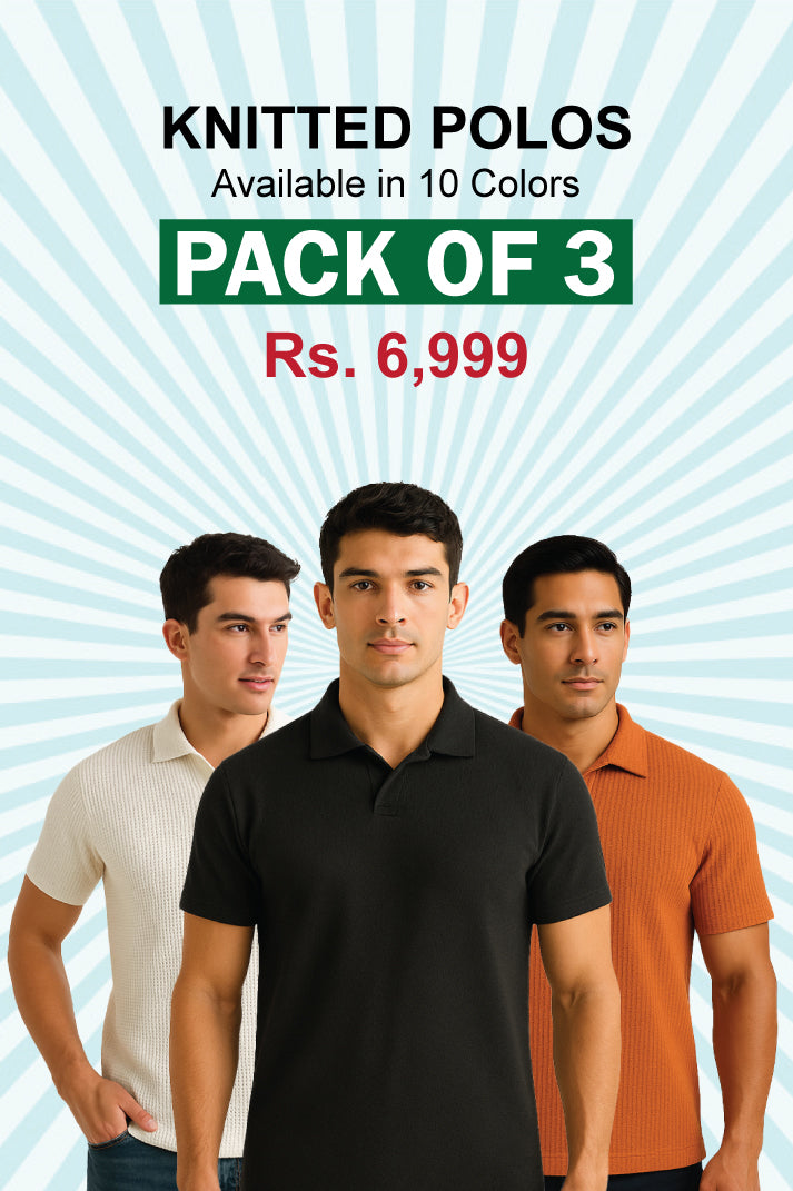 Pack of 3 Knitted Polos