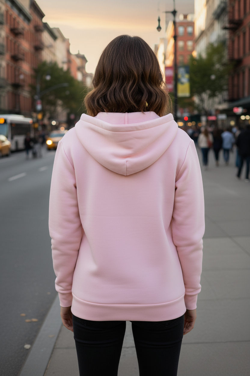 Women's - Zipper Women Hoodie - Pink