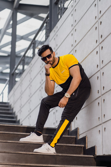 Mens - Polyester Tracksuit - Rising Yellow