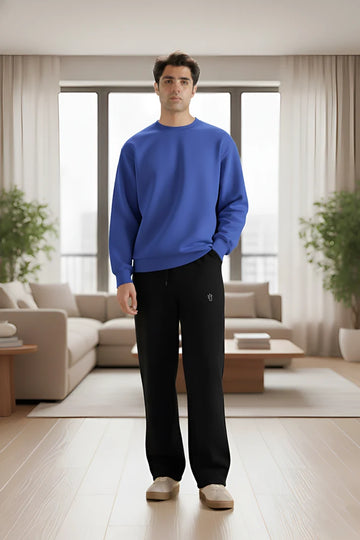 Mens - Winter Tracksuits - Baggy Cotton - Royal Blue