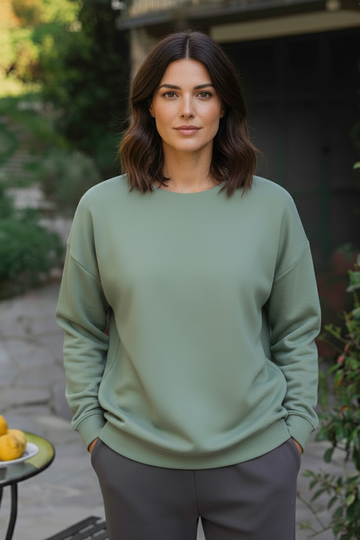 Women's - Baggy Drop Women Sweatshirt - Sage Green