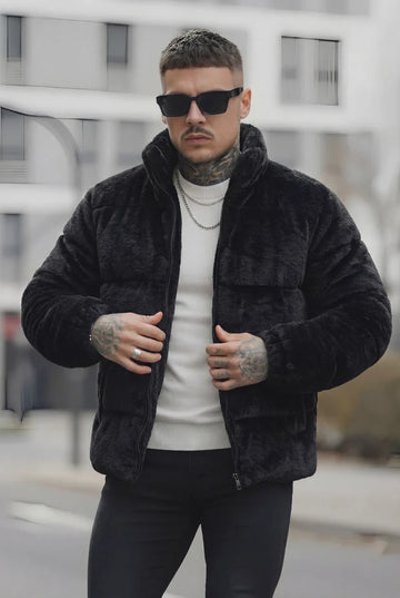 Mens - Sherpa Puffer Jacket - Black