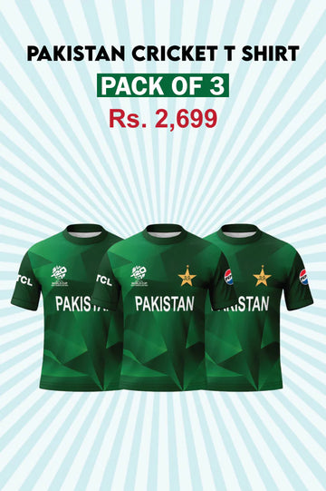 Unisex - Pakistan Cricket T Shirt -  Pack Of 3