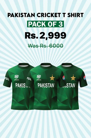 Mens - Pakistan Cricket T Shirt -  Pack Of 3