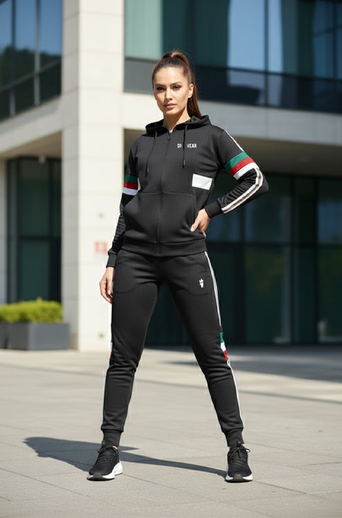 Womens - Winter Tracksuit - Tri Flare Black