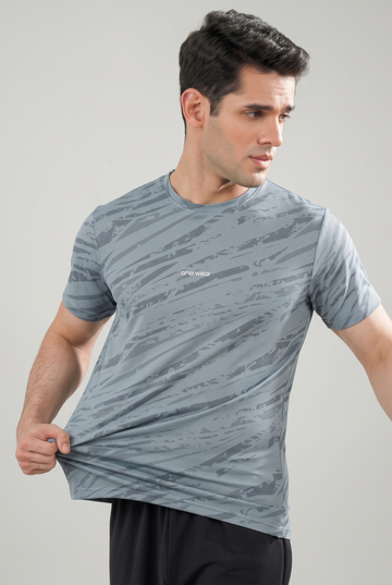 Mens - Imported Shirt - Camo Waves Light Blue