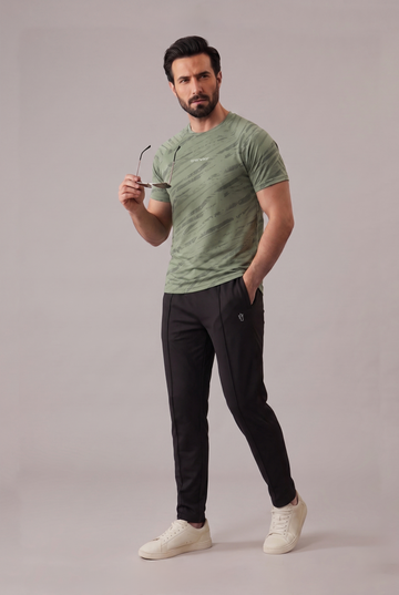 Mens - Imported Tracksuit - Camo Green Elite Black