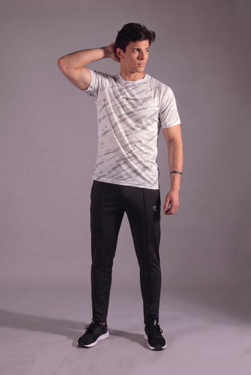 Mens - Imported Tracksuit - Camo White Elite Black
