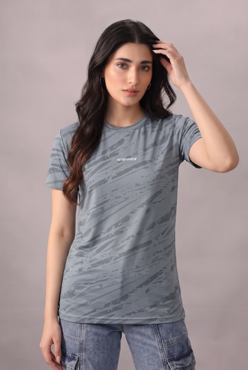 Womens - Imported Shirt - Camo Waves Light Blue