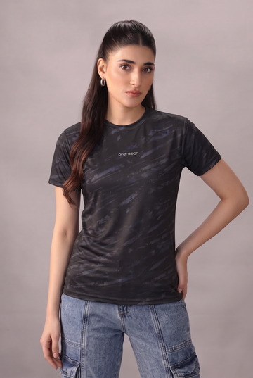 Womens - Imported Shirt - Camo Waves Black