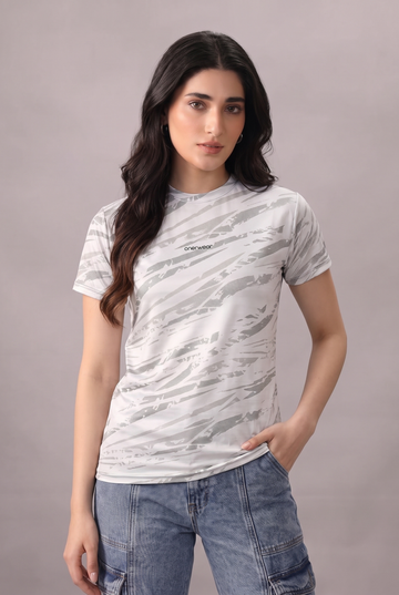 Womens - Imported Shirt - Camo Waves White