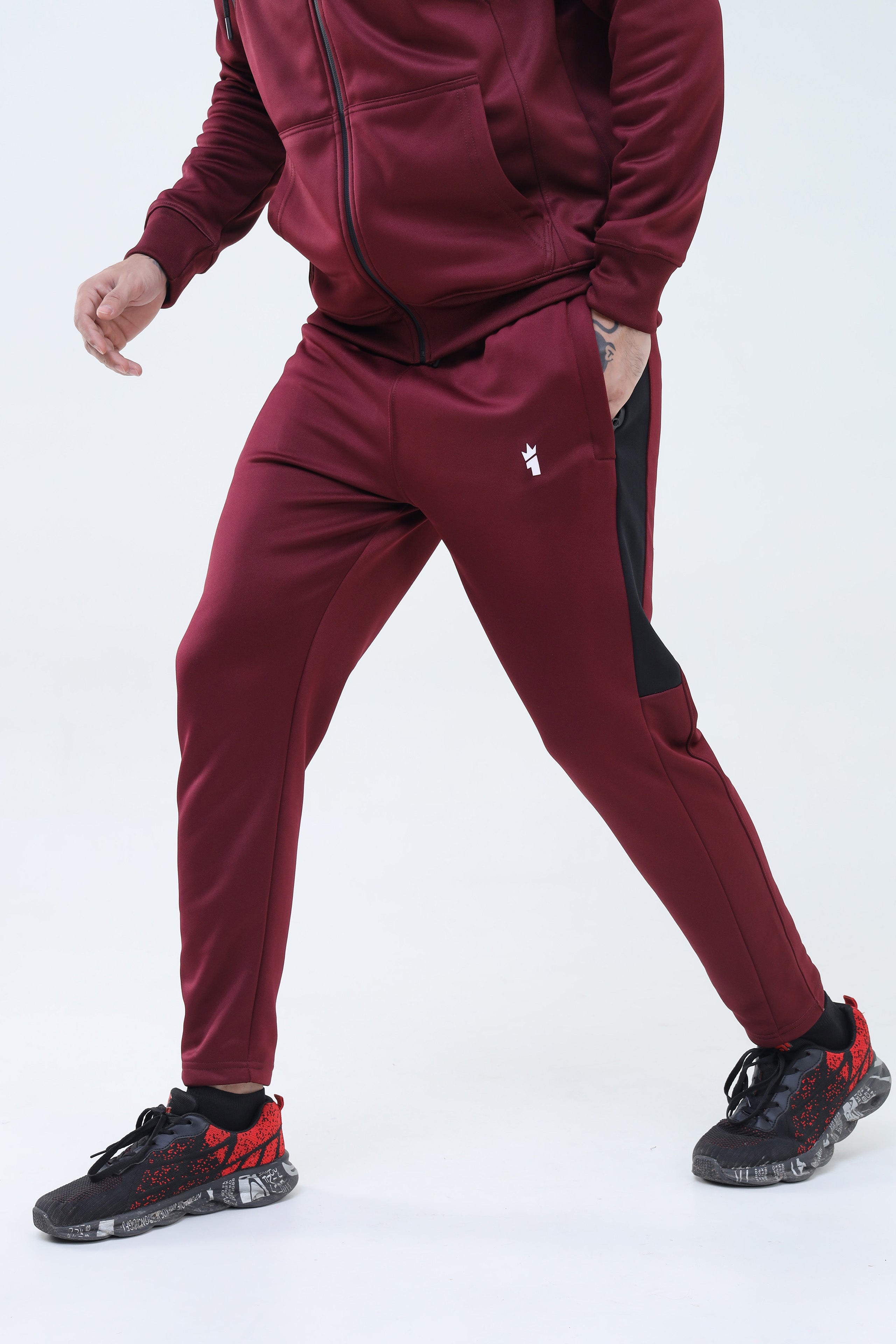 Maroon hot sale nike tracksuit