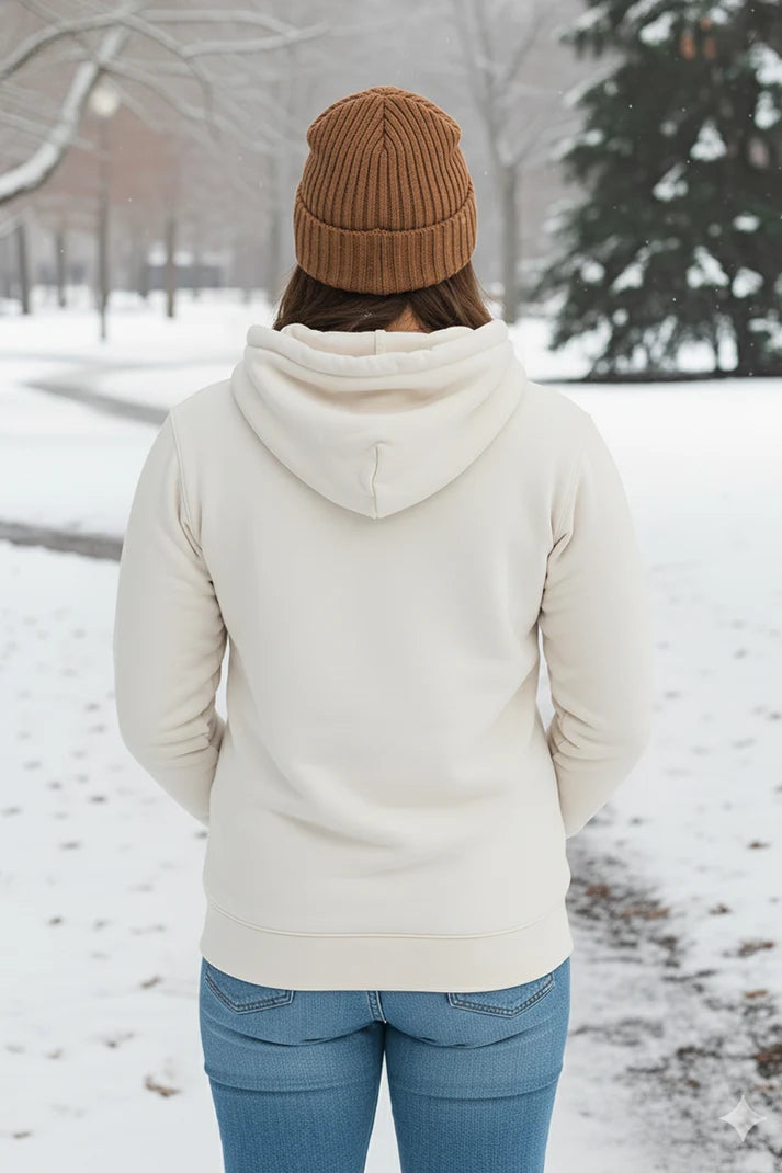 Women's - Zipper Hoodie - Off White