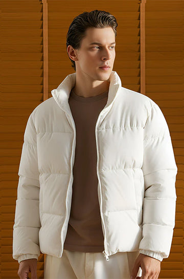 Mens - Puffer Jacket (Full Sleeves) - White
