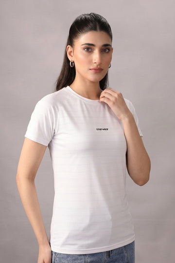 Womens - Imported Shirt - Stretchable Bee Mesh - White