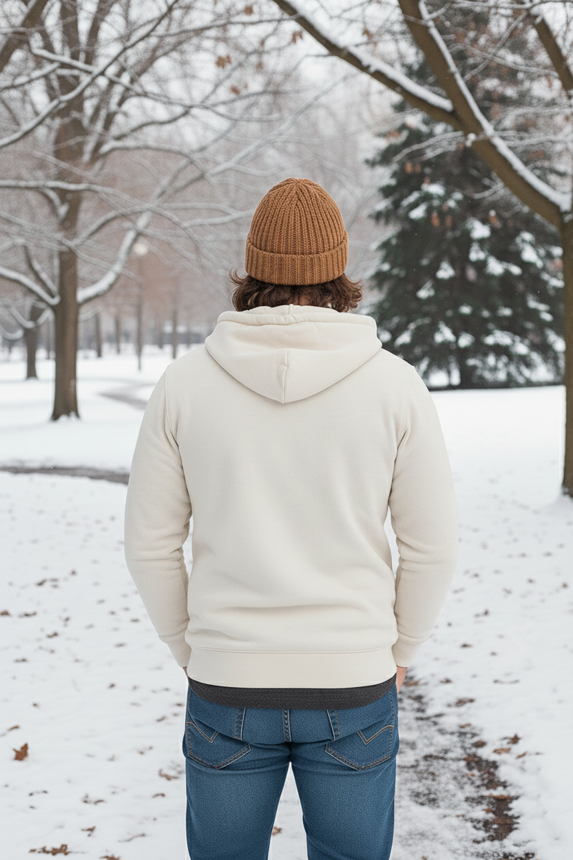 Men's - Zipper Hoodie - Off White
