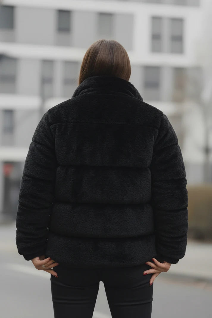 Women's - Sherpa Puffer Jacket - Black