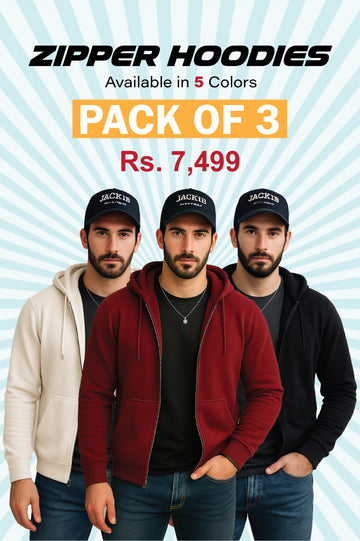 Pack Of 3 Zipper Hoodies