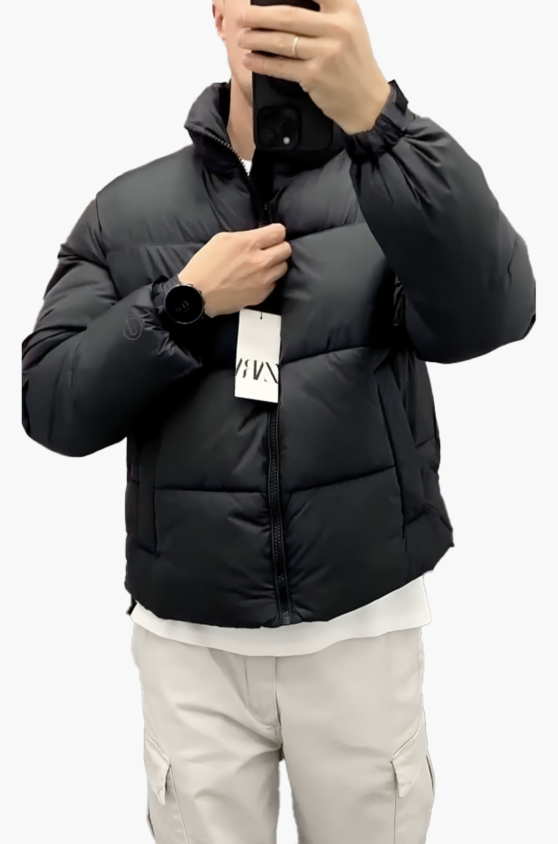 Tri Lined Black Puffer Jacket